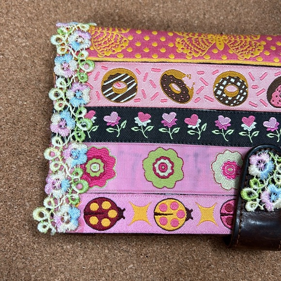 Vintage Coach bifold customized wallet donut embroidery - Picture 3 of 16